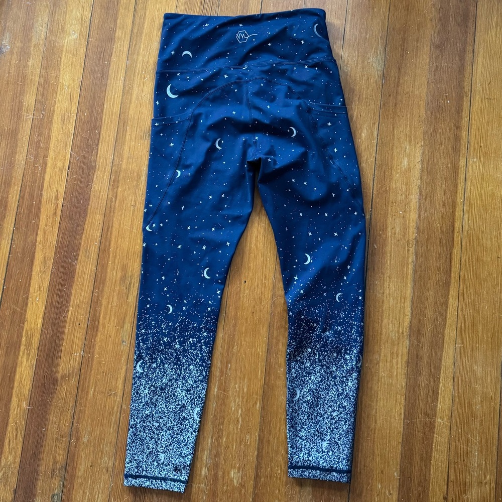 High-waist Navy Blue Starry Leggings